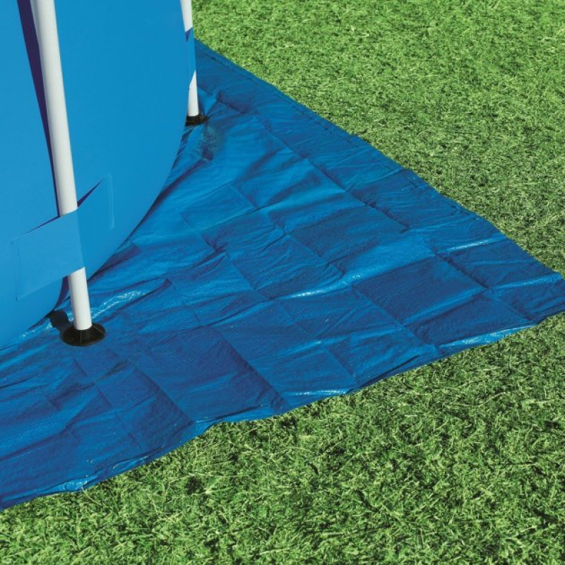 Надувний басейн наливний сімейний Intex 26168 457х122см 14141л з фільтром-насосом, сходами, тентом та підстилкою Синій