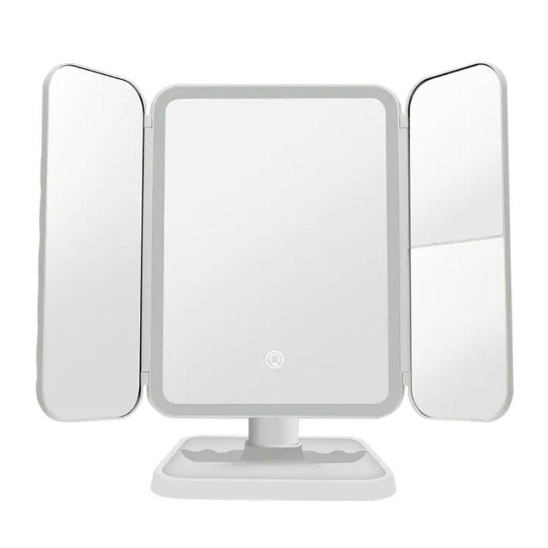 Дзеркало косметичне потрійне з LED підсвічуванням регульоване (XW-1710) White