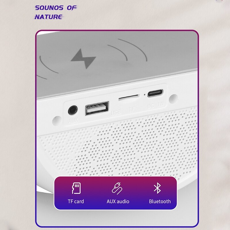 Нічник з бездротовою зарядкою та Bluetooth колонкою TOG LAMP White (TL-2301)