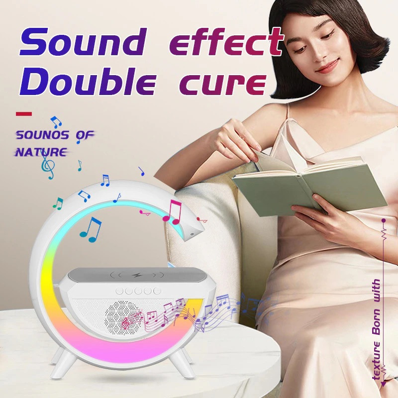 Нічник з бездротовою зарядкою та Bluetooth колонкою TOG LAMP White (TL-2301)