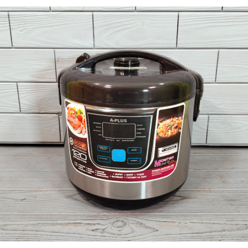 Універсальна мультиварка електрична з антипригарною чашею 5л 10 програм A-Plus 1466G 1000 Вт Black Універсальна мультиварка електрична з антипригарною чашею 5л 10 програм A-Plus 1466G 1000 Вт Black