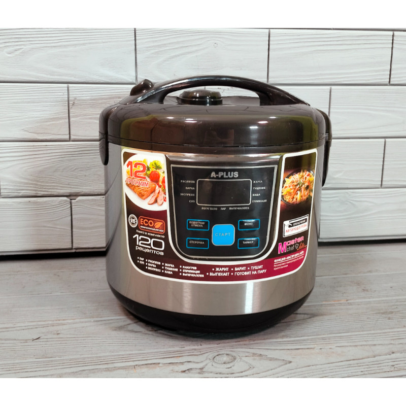 Універсальна мультиварка електрична з антипригарною чашею 5л 10 програм A-Plus 1466G 1000 Вт Black Універсальна мультиварка електрична з антипригарною чашею 5л 10 програм A-Plus 1466G 1000 Вт Black