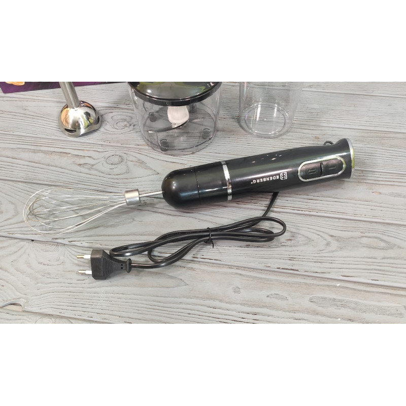 Блендер занурювальний 4в1 електричний з чашею та подрібнювачем Edenberg EB-60031 800Вт Black