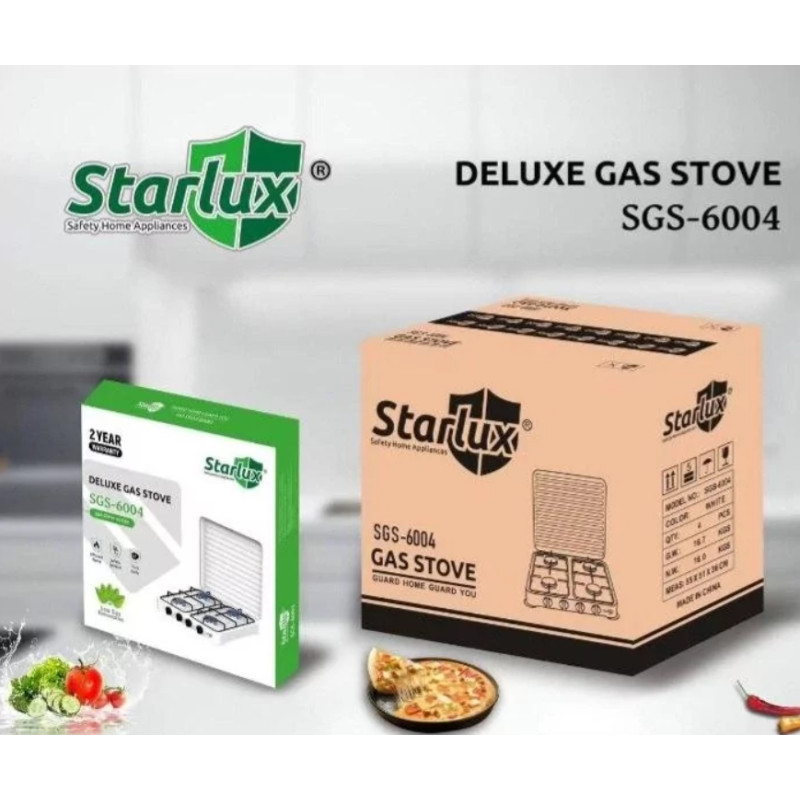 Настільна газова плита на 4 конфорки, таганок під балонний газ STARLUX SGS-6004