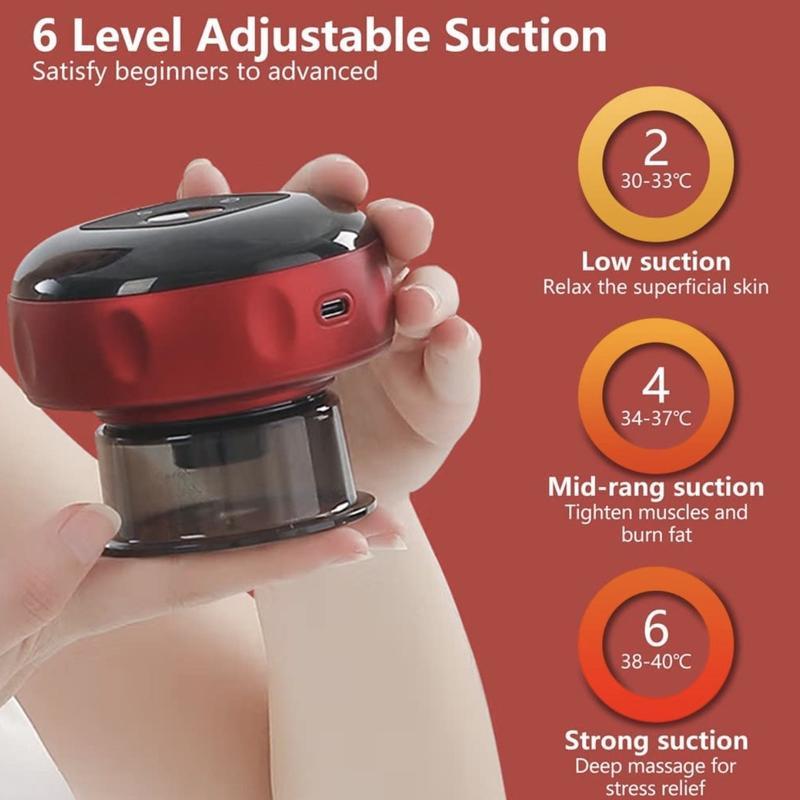 Електричний вакуумний баночний масажер Bank Health для тіла 3в1 Red