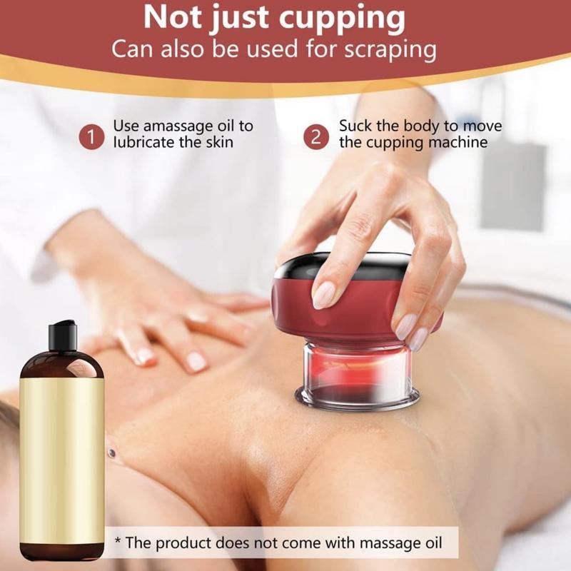 Електричний вакуумний баночний масажер Bank Health для тіла 3в1 Red