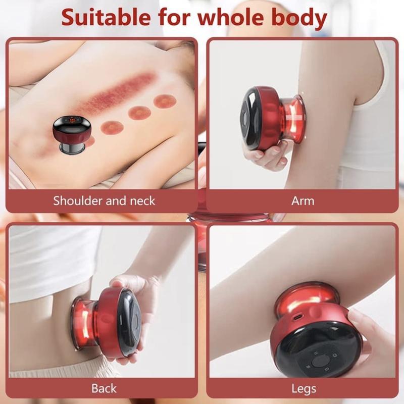 Електричний вакуумний баночний масажер Bank Health для тіла 3в1 Red