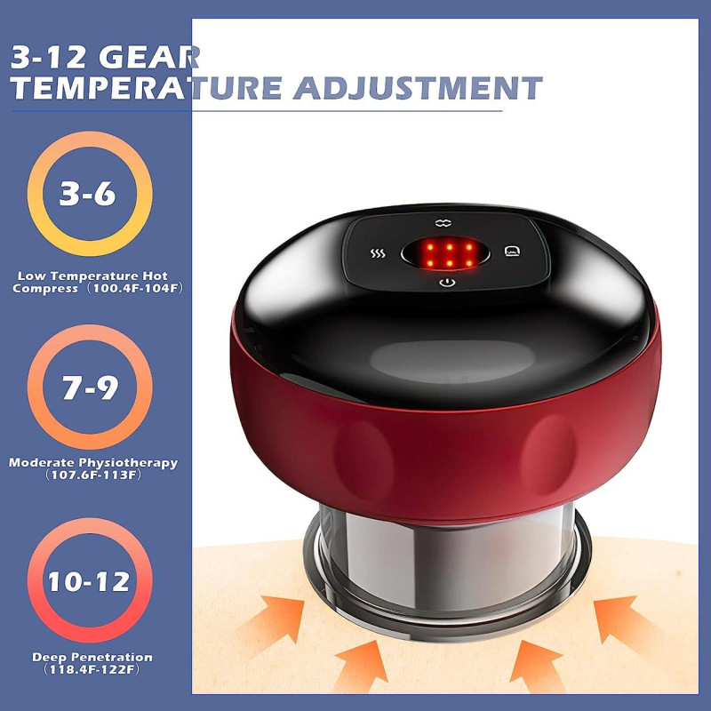 Електричний вакуумний баночний масажер Bank Health для тіла 3в1 Red