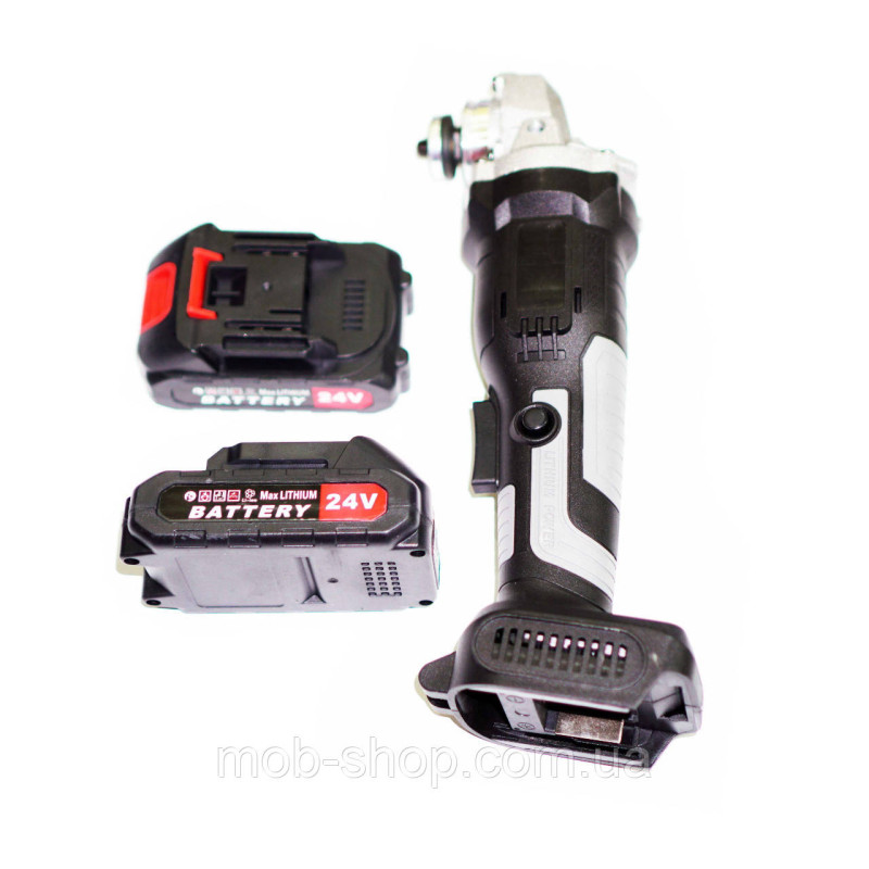 Шліфувальна машина - болгарка акумуляторна Lithium Power 24V 2 акумулятори 3 круга Чорний