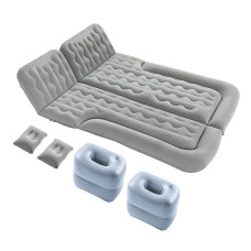 Автомобільний матрац надувний двомісний з підголівниками ПВХ у багажник 180*135 см Lesko BP-001 Grey