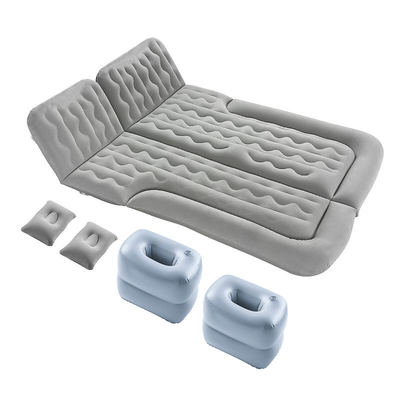 Автомобільний матрац надувний двомісний з підголівниками ПВХ у багажник 180*135 см Lesko BP-001 Grey