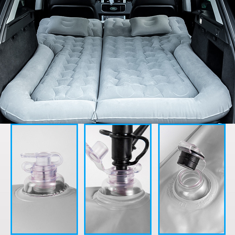 Автомобільний матрац надувний двомісний з підголівниками ПВХ у багажник 180*135 см Lesko BP-001 Grey