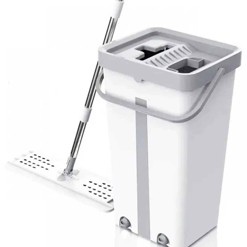 Комплект швабра с ведром Clean Pro Mop с системой авто-отжима для быстрой уборки CM-1209 White