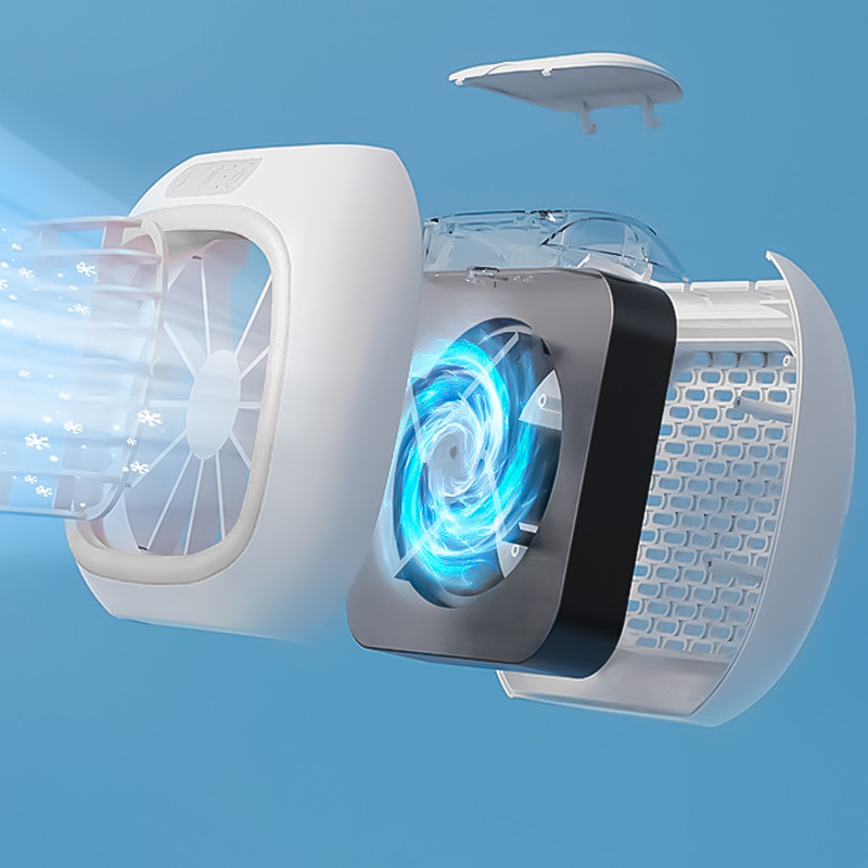 Портативний міні-кондиціонер Fast Air домашній з низьким рівнем шуму 3 швидкості 15 Вт White