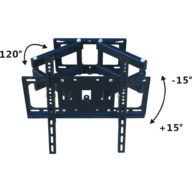 Настінне кронштейн для телевізора для 26"-65" діагоналі поворотний ±15° 40.5х40х45см M-55 Black