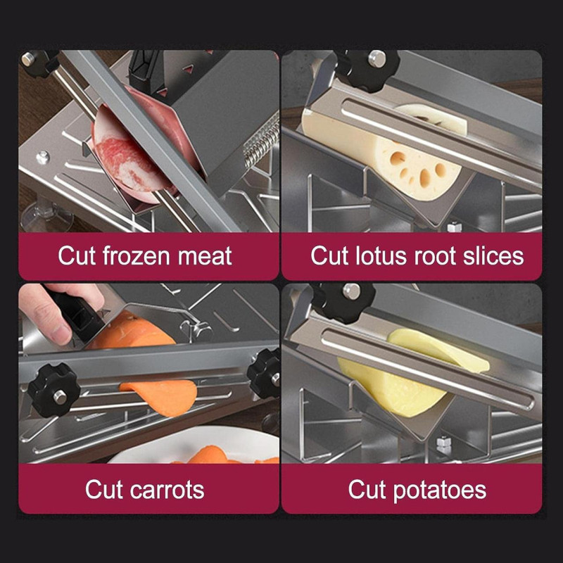 Ручний слайсер нож для нарізки м'ясних, ковбасних та сирних виробів з нержавіючої сталі Food Slicer YK114 Silver Ручний слайсер нож для нарізки м'ясних, ковбасних та сирних виробів з нержавіючої сталі Food Slicer YK114 Silver