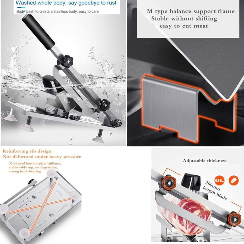 Ручний слайсер нож для нарізки м'ясних, ковбасних та сирних виробів з нержавіючої сталі Food Slicer YK114 Silver Ручний слайсер нож для нарізки м'ясних, ковбасних та сирних виробів з нержавіючої сталі Food Slicer YK114 Silver