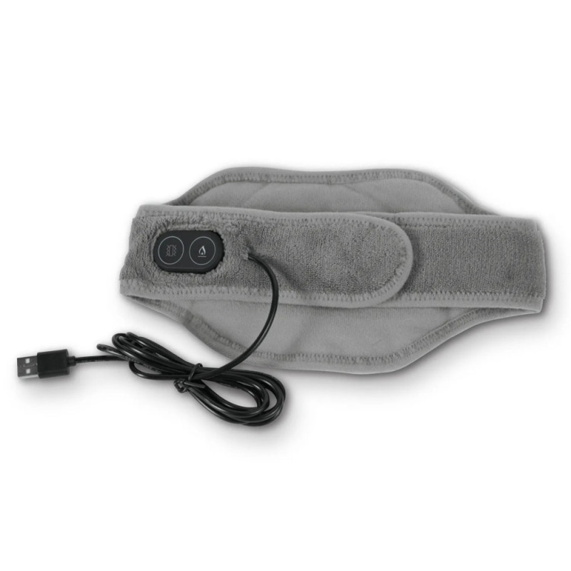 Масажер з підігрівом для шиї вібромасажний Calm Heat Massaging Neck Wrap USB Gray