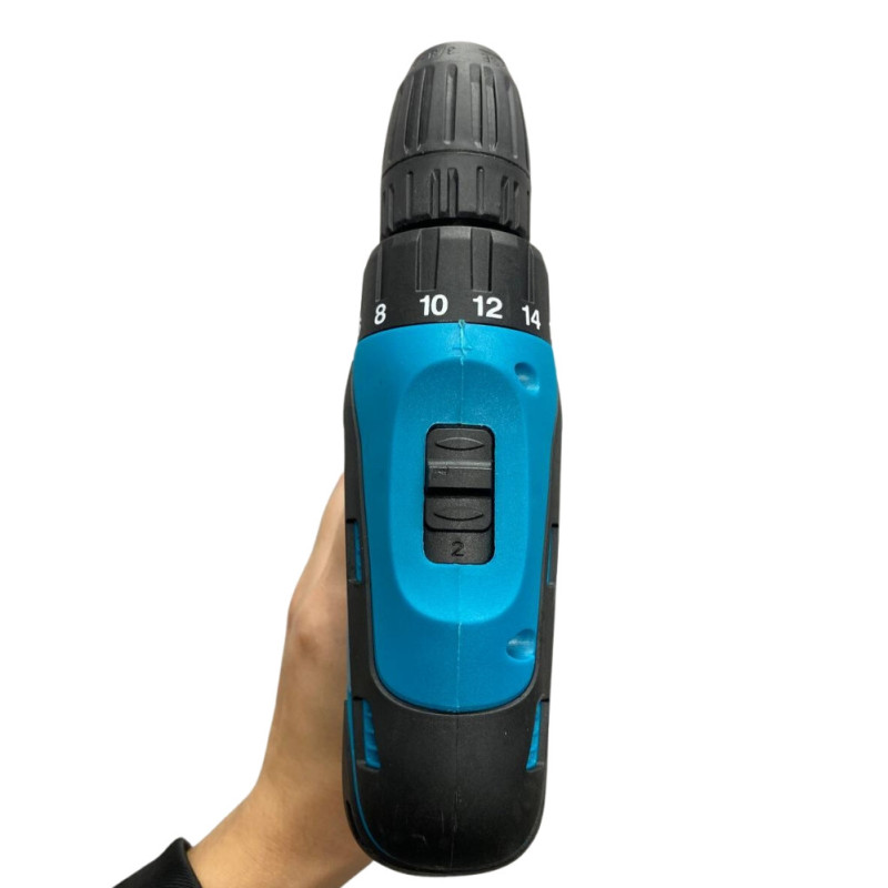 Шуруповерт акумуляторний Every One 1809 в кейсі з набором біт, свердлів і насадок з 2 акумуляторами 12V Black/Blue