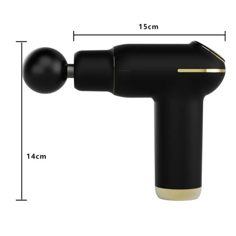 Ручний масажер пістолет акумуляторний вібраційний з 4 насадками 1800мАч FASCIAL GUN KH-580 Black Ручний масажер пістолет акумуляторний вібраційний з 4 насадками 1800мАч FASCIAL GUN KH-580 Black