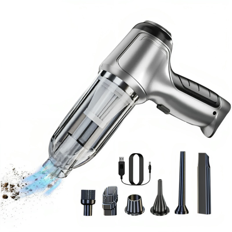 Автомобільний бездротовий пилосос Car Cleaner з акумулятором 2000мАч Silver (VC-17893)