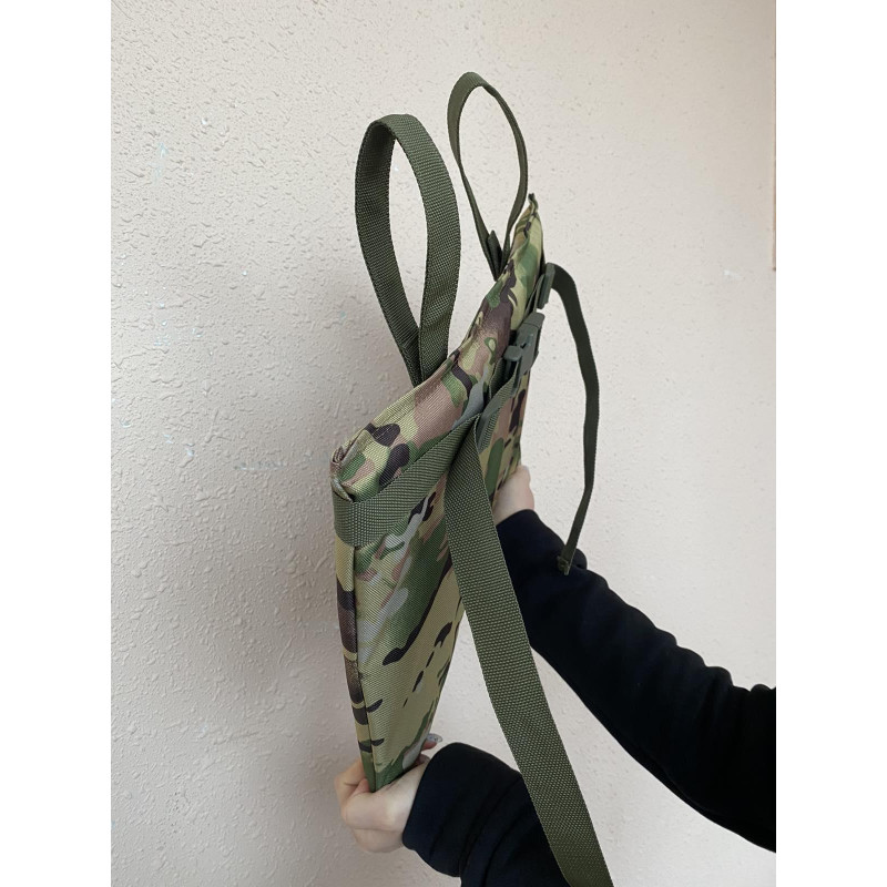 Каремат для сидіння Оксфорд 600D з наповнювачем ізолон та кріпленням MOLLE на пояс 32x42x2,5см Мультикам