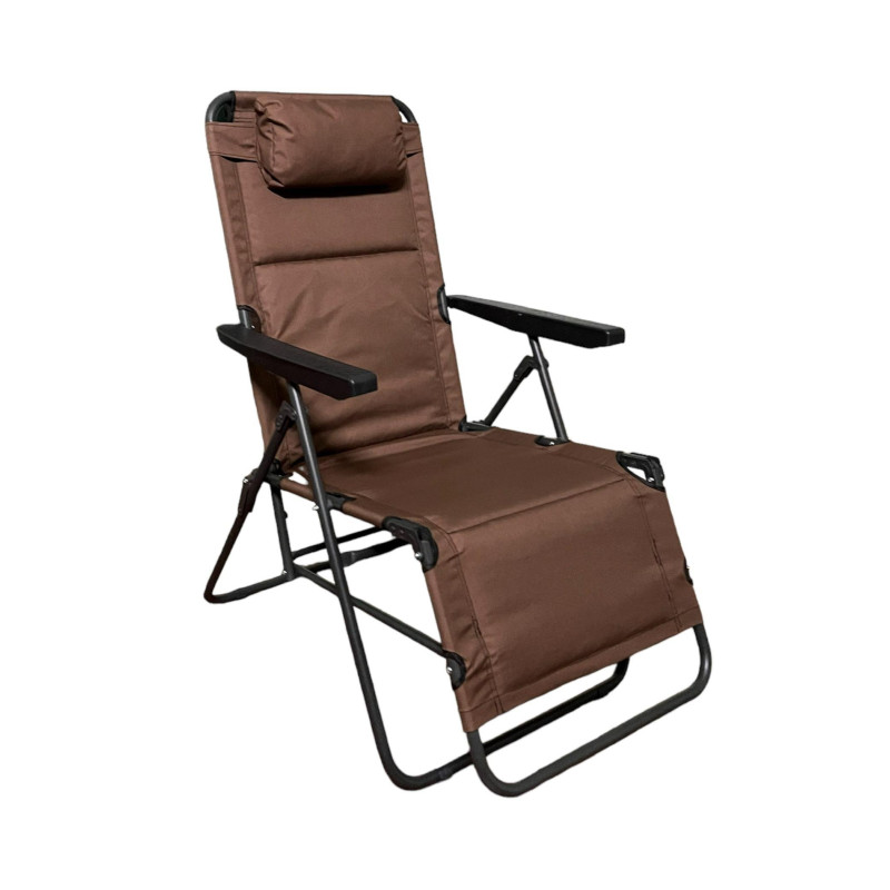 Шезлонг-крісло для кемпінгу та туризму Easy Camping з підлокітниками та регульованою спинкою EC-1489
