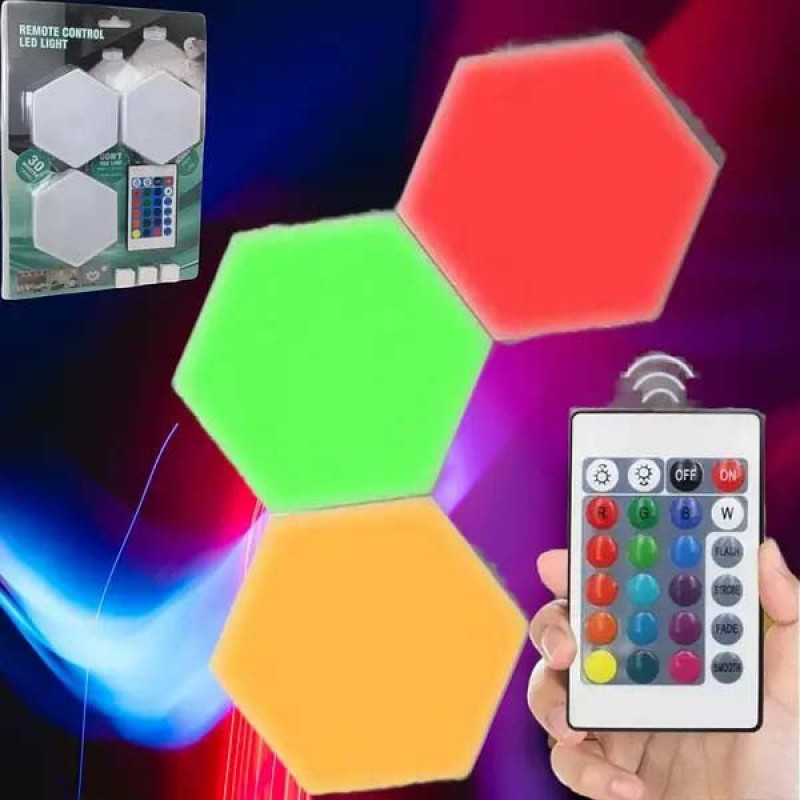 Набір із трьох RGB LED Ламп пульт таймер відключення 2 режими яскравості