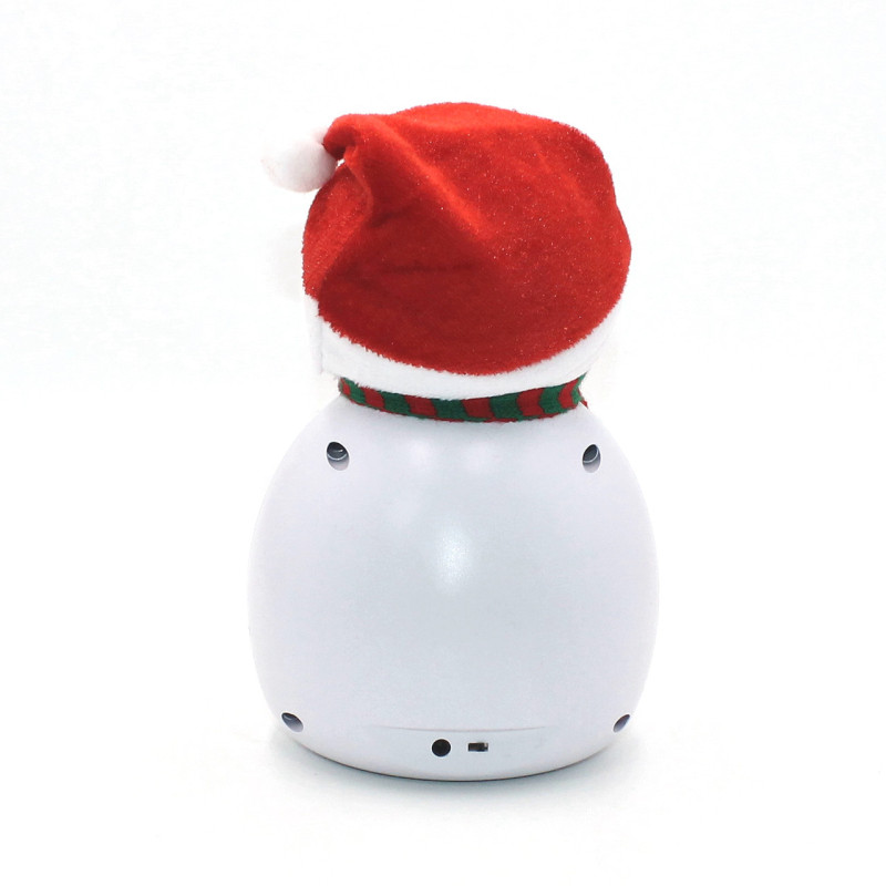 Нічник проектор сніговик на підставці світлодіодний від USB White/Red