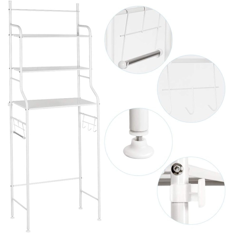 Полиця-стелаж над унітазом з нержавіючої сталі Toilet Rack R30895 White Полиця-стелаж над унітазом з нержавіючої сталі Toilet Rack R30895 White