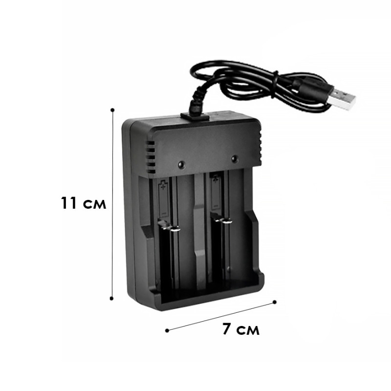 Універсальний зарядний пристрій для батарейок на 2 слоти 2 А X-Balog MS-5D82A Black