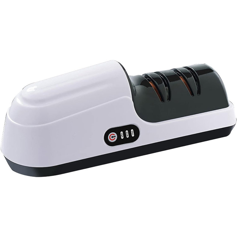Точилка для ножів та ножиць електрична з акумулятором 2000мАг ПВХ/нержавіюча сталь LY-82 White/Black