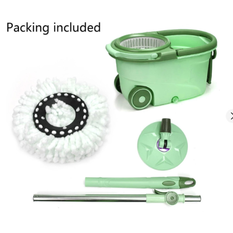 Швабра с ведром и отжимом Grand Mop для мытья полов и автомобиля круглая (GM-1203) Бирюзовая