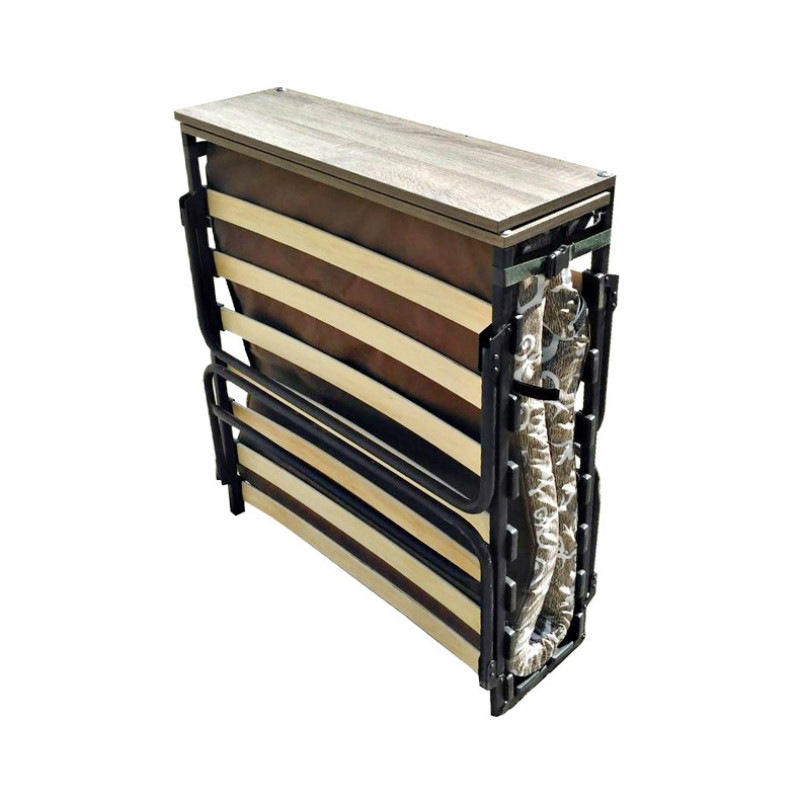 Розкладачка-ліжко з двома бильцями та матрацом 5см на ортопедичних ламелях 197x80x33см Белла Сірий