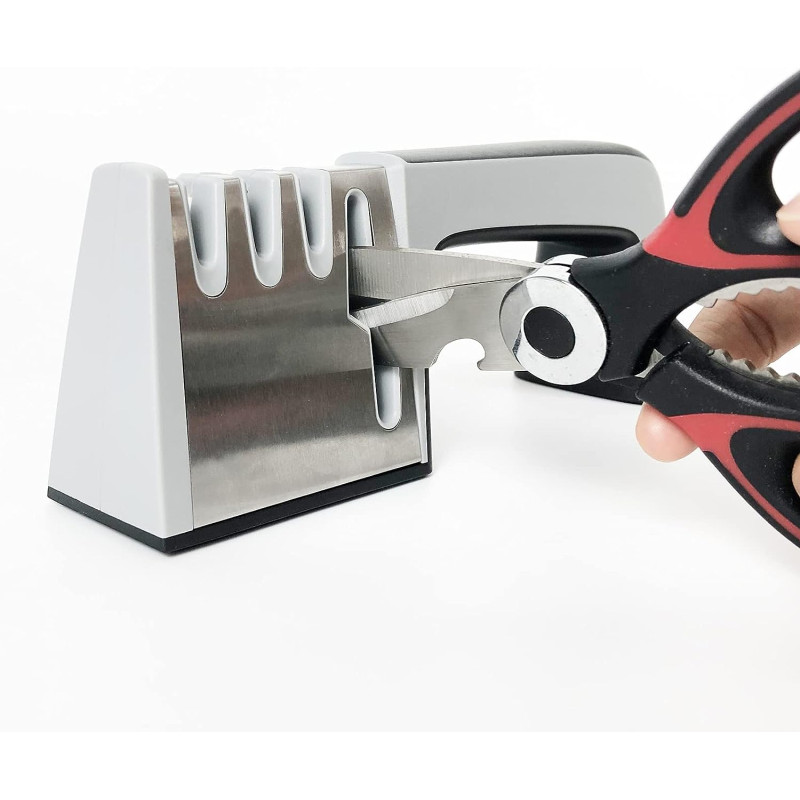 Точилка для ножів та ножиць механічна з 4 режимами заточування та полірування LY-80 Grey Точилка для ножів та ножиць механічна з 4 режимами заточування та полірування LY-80 Grey