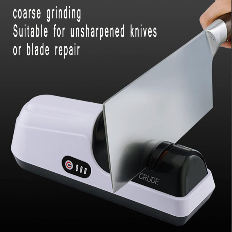 Точилка для ножів та ножиць електрична з акумулятором 2000мАг ПВХ/нержавіюча сталь LY-82 White/Black