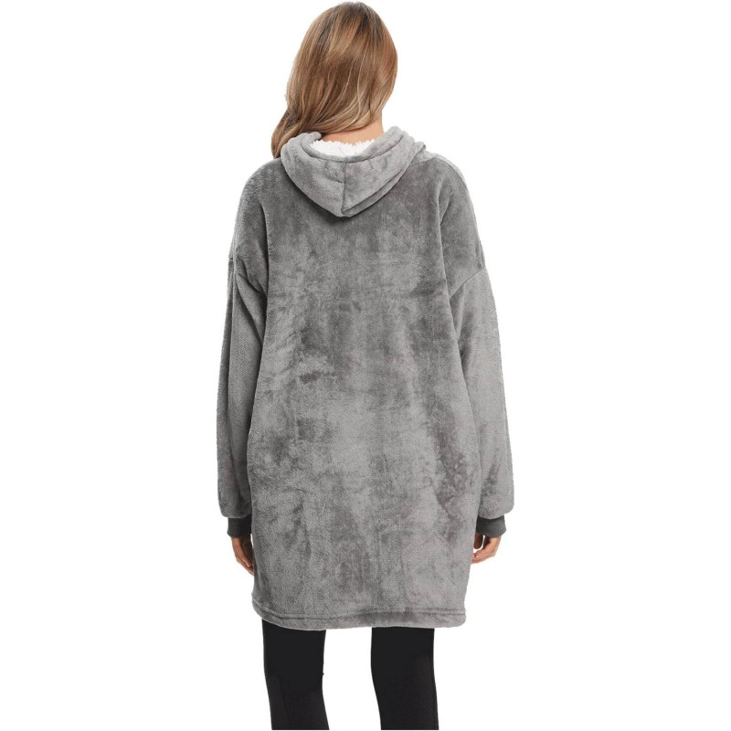 Толстовка - плед з капюшоном Huggle Soft Hoodie теплий халат худі (Сірий)