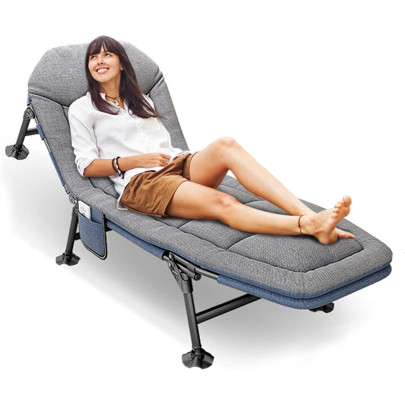 Розкладне ліжко туристичне з металевим каркасом Oxford 1200D MA03-9 Сірий