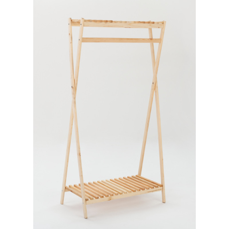 Напольная стойка - вешалка для одежды и обуви Ecostyle на 2 полки и обуви 77х40х149 см