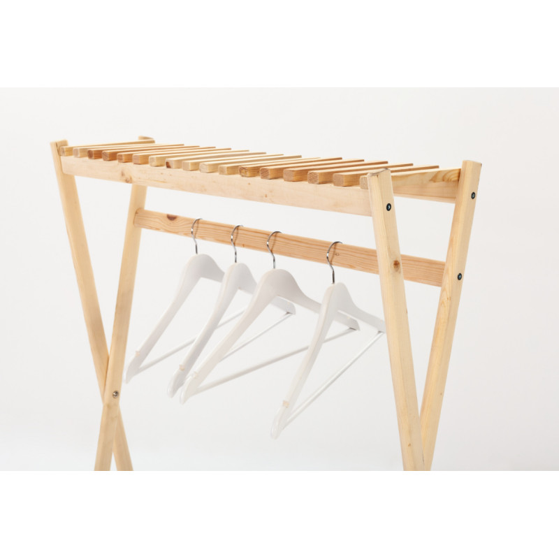 Напольная стойка - вешалка для одежды и обуви Ecostyle на 2 полки и обуви 77х40х149 см