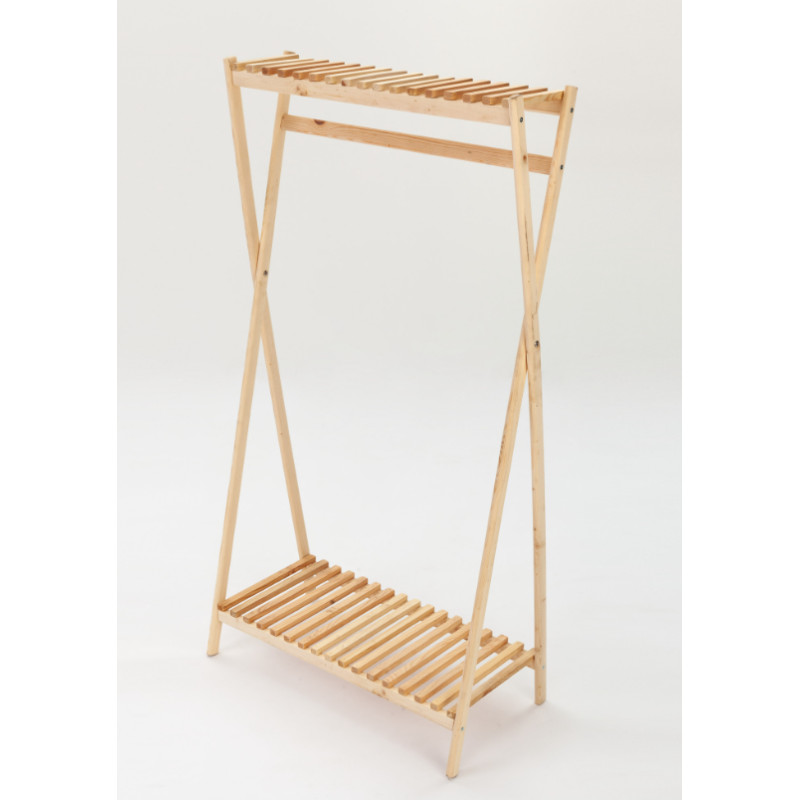 Напольная стойка - вешалка для одежды и обуви Ecostyle на 2 полки и обуви 77х40х149 см