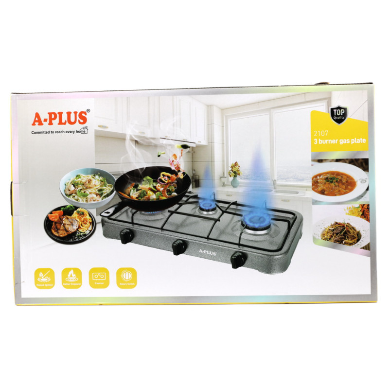 Настільна газова плита на 3 конфорки Таганок під балонний газ (A-PLUS 2107)