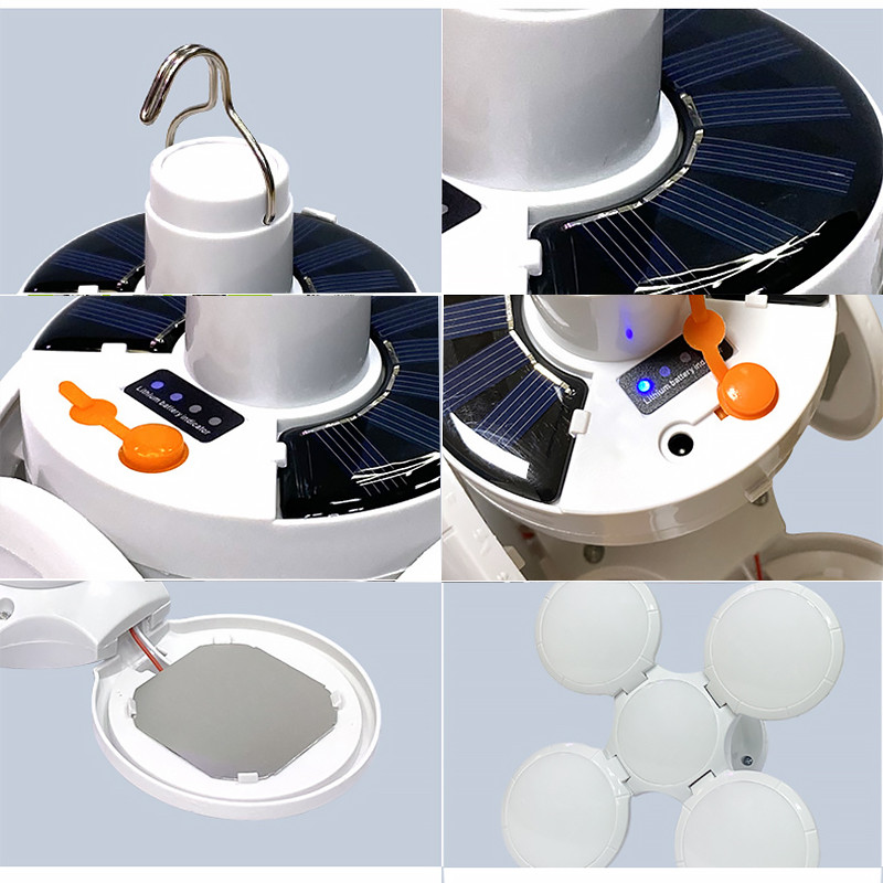 Підвісний кемпінговий ліхтар акумуляторна LED лампа USB на сонячній батареї SENDL 2029 White