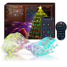 Програмована новорічна LED гірлянда штора з телефонним керуванням і пультом ДУ 2х2м USB, App SFK-07 Multicolor
