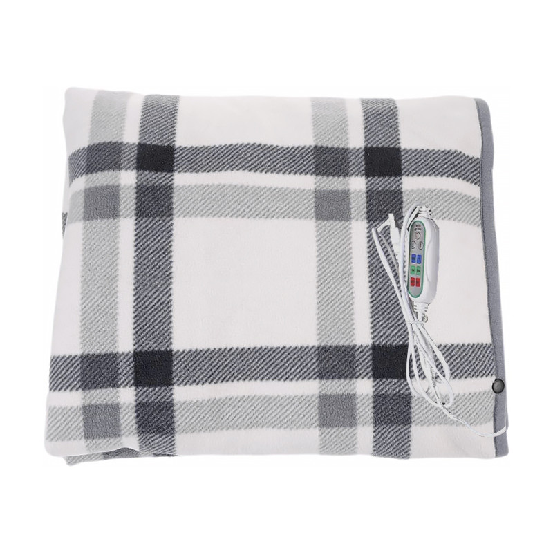 Електрична плед шаль флісова з регульованим підігрівом і таймером, 3 режими роботи від usb Lesko 140*80 см Gray