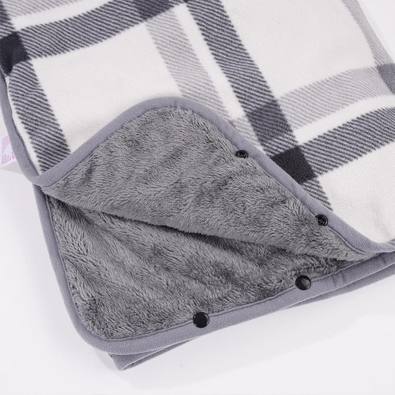 Електрична плед шаль флісова з регульованим підігрівом і таймером, 3 режими роботи від usb Lesko 140*80 см Gray