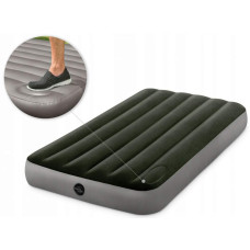 Одномісне надувне ліжко 191 x 99 x 25см, матрац із вбудованим ножним насосом  Intex 64761 Green