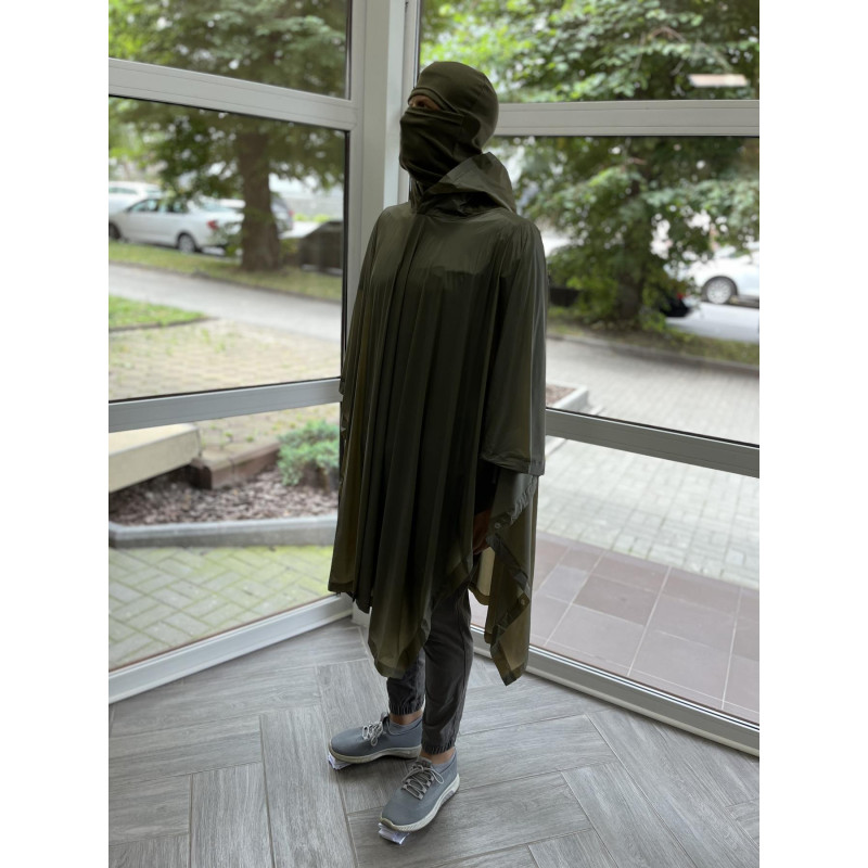Тактичний дощовик Пончо Raincoat водонепроникний плащ One Size (Хакі) накидка від дощу