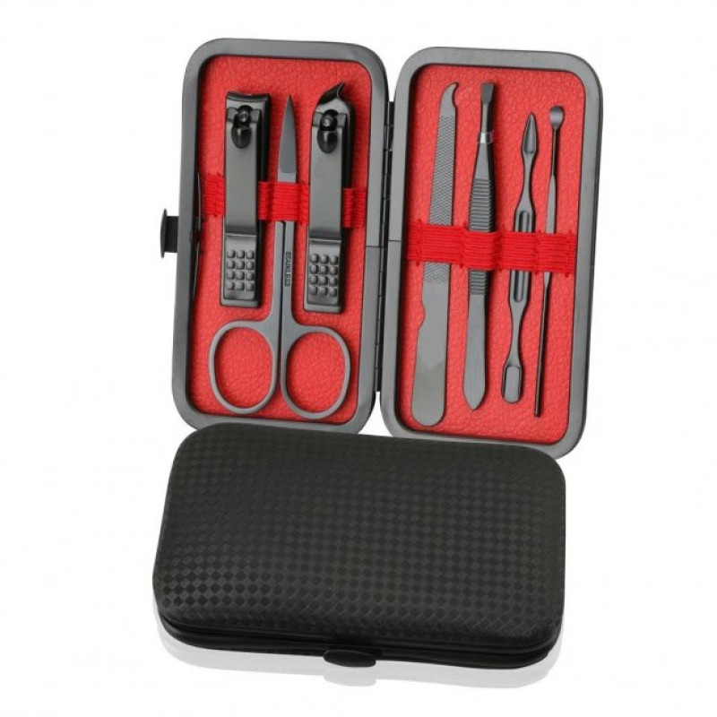 Професійний манікюрний педікюрний набір з нержавіючої сталі у футлярі (7 предметів)