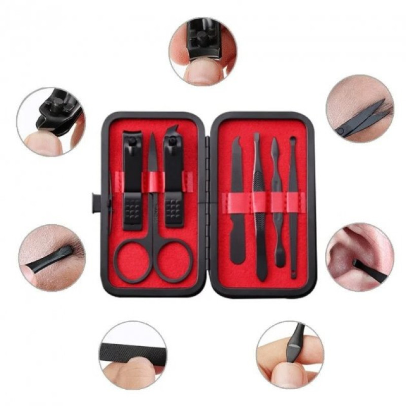 Професійний манікюрний педікюрний набір з нержавіючої сталі у футлярі (7 предметів)